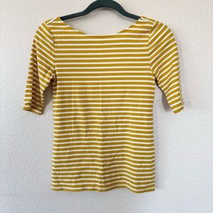 Old Navy Yellow Stripped Scooped Back Shirt Size Small